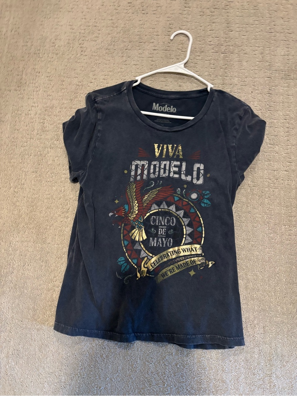 Lucky Brand Black Graphic Tee with Multi-Color Cinco de Mayo Print